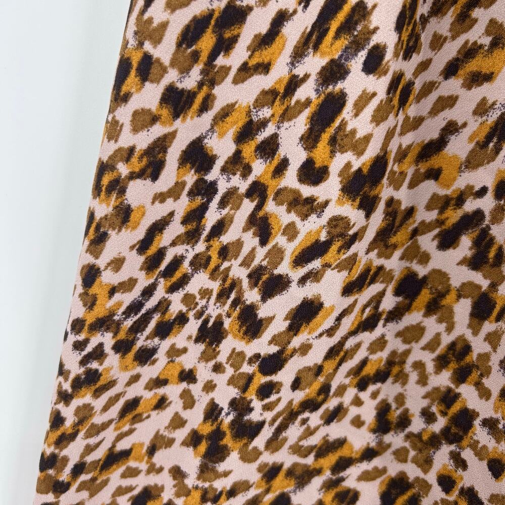 NWT Ann Taylor Leopard Print Pleated Maxi Skirt Size 2 Pink Brown Brushstroke - Picture 3 of 12